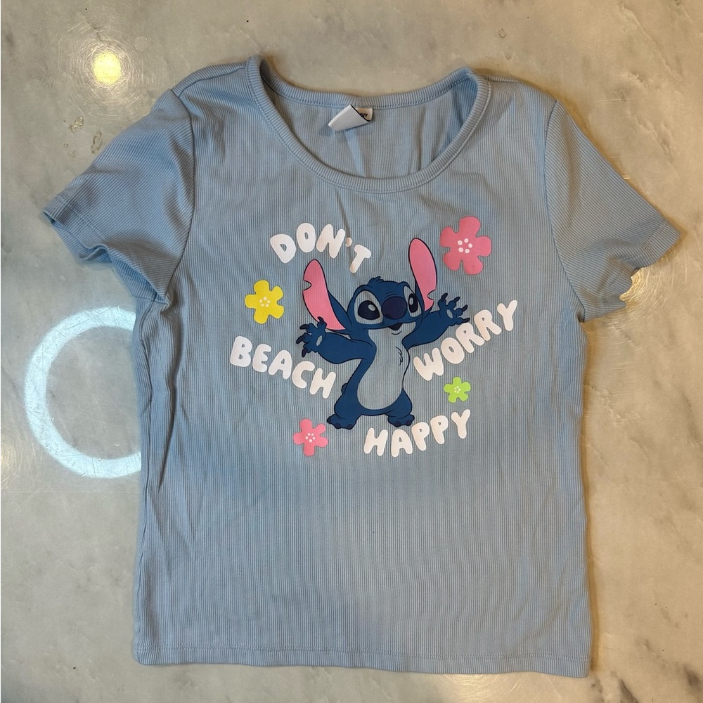 Old Navy Light Blue Kids Tee with Cartoon Design